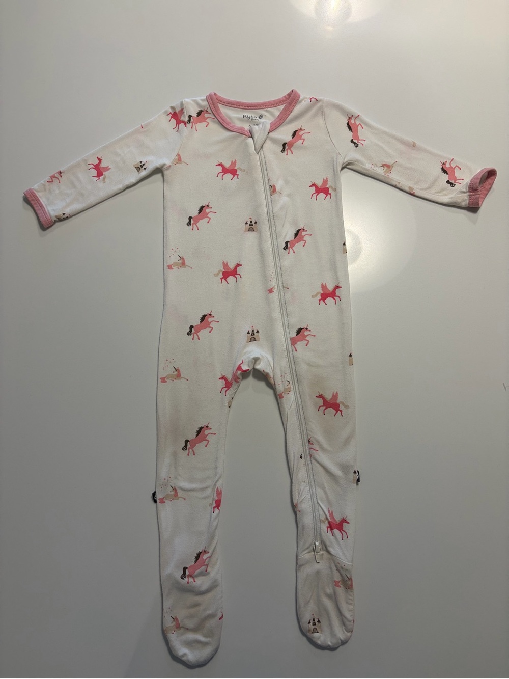 Kyte Baby Pink Unicorn Footie Pajamas (6-12M) - $14